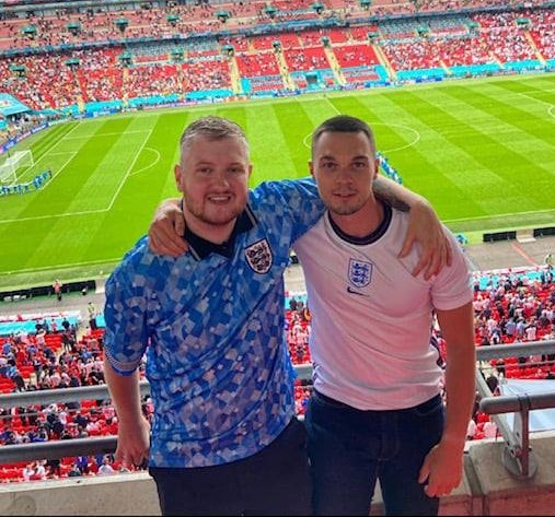 Charlie Hobson and David Higginbottom at Wembley