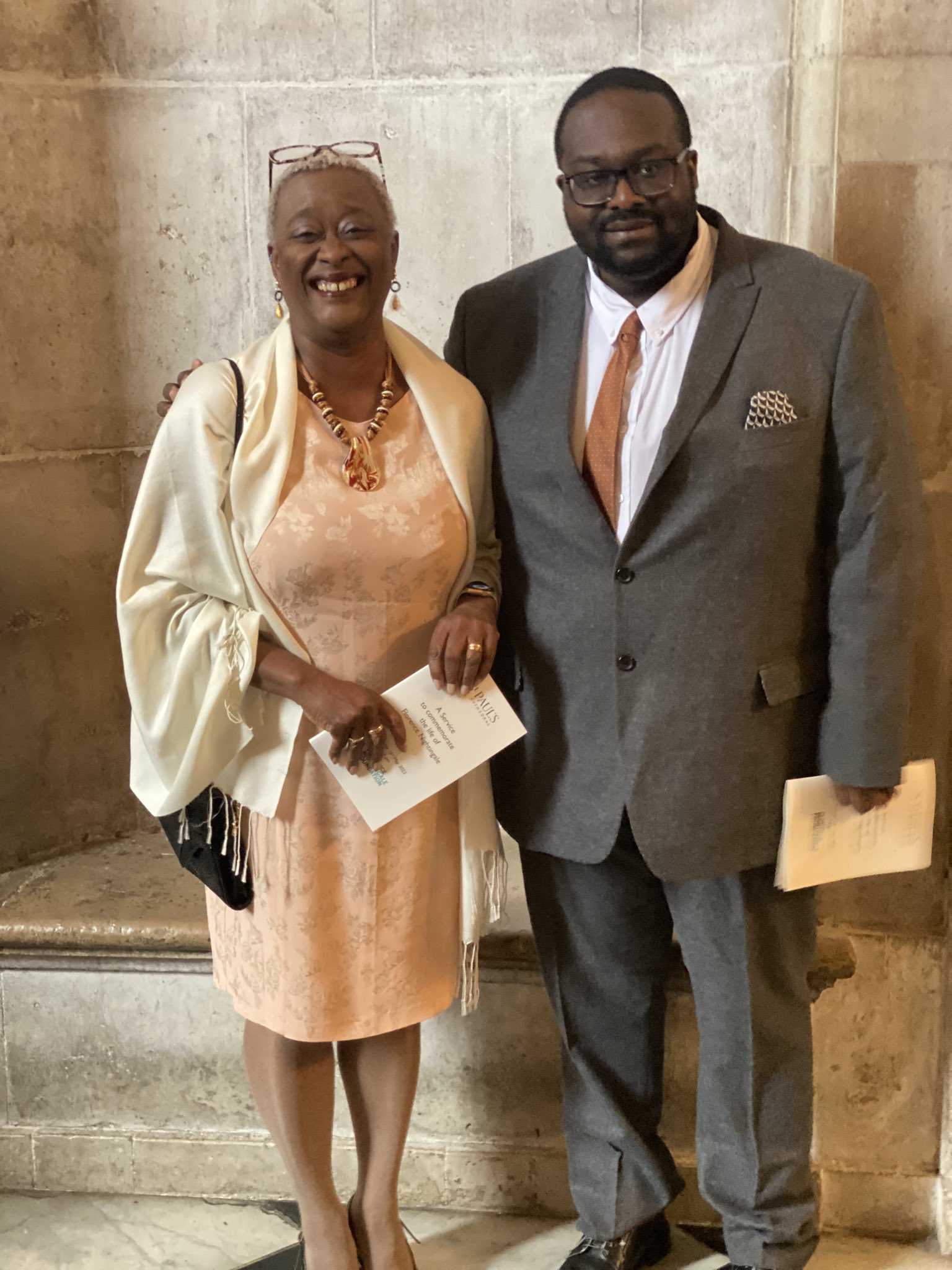 Carol and Derrick inside St Paul's Cathedral