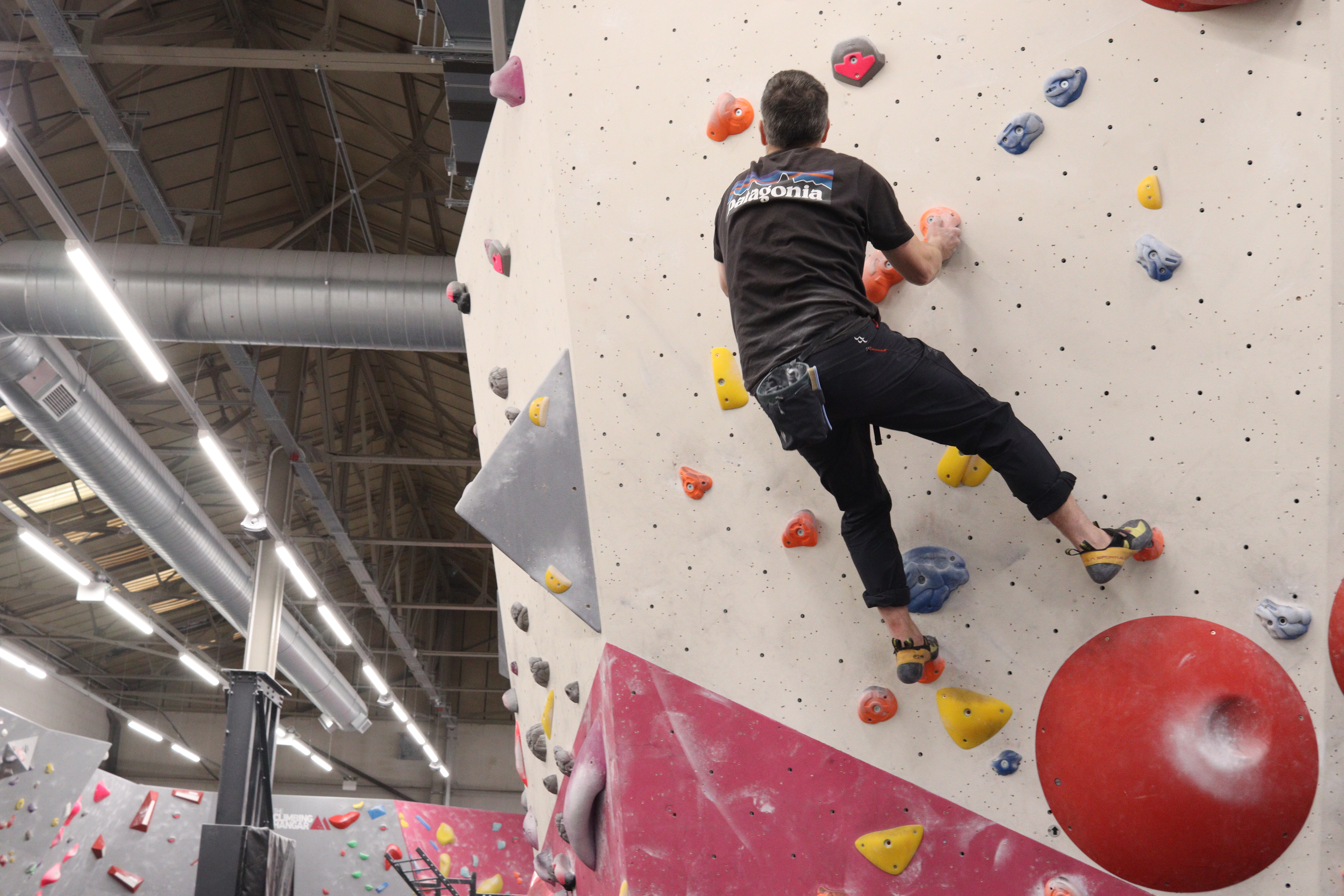 Max Ward on the climbing wall