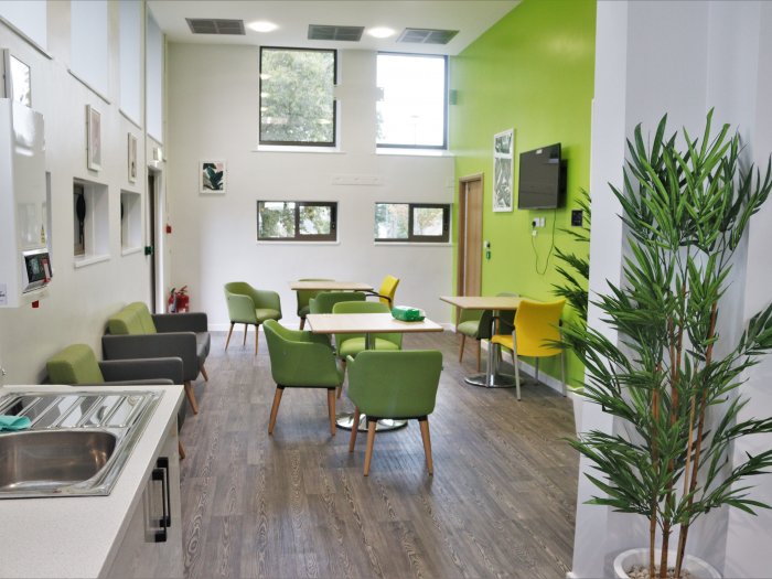 The new rest area has space for NHS staff to rest their weary feet