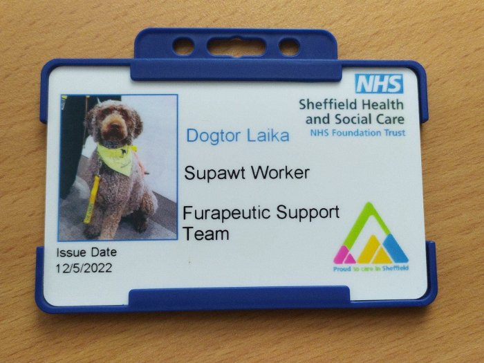 Laika's staff ID badge