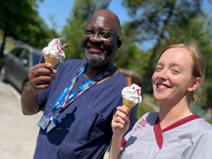 Staff with ice creams