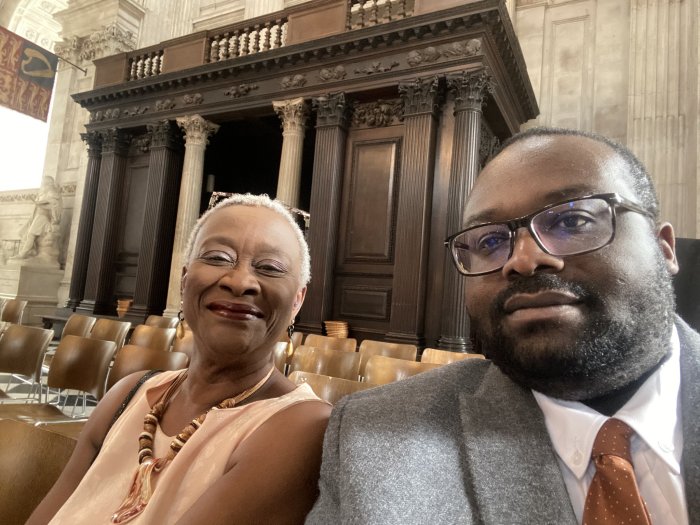 Carole and Derrick inside St Pauls Cathedral