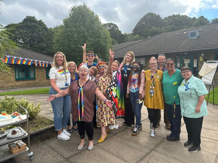 Forest Lodge celebrating pride with rainbow decorations