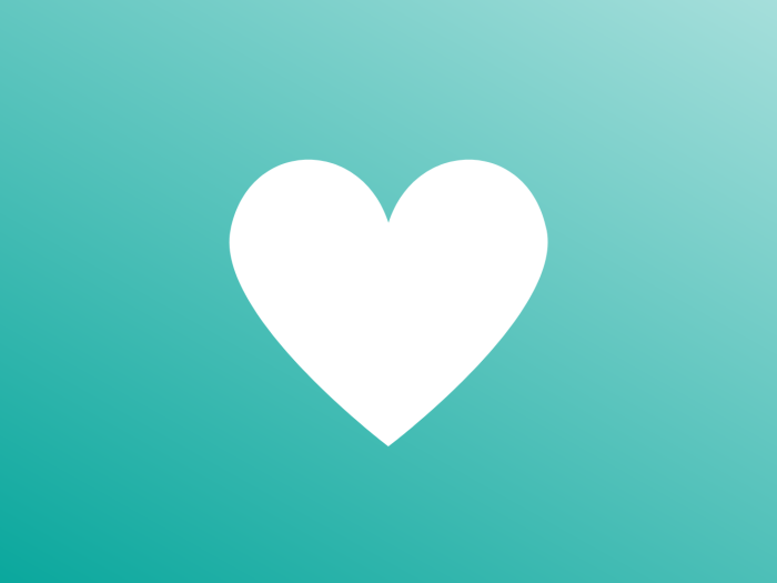 Heart on turquoise background