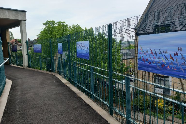 Artwork on bridge