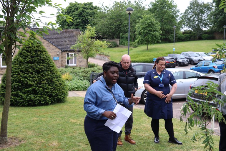 Poet Laureate for Sheffield, Danaé Wellington performing her poem