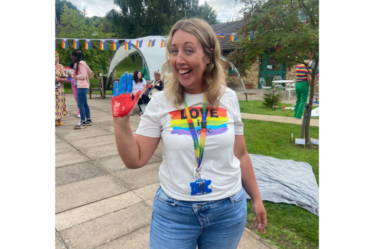 Forest Lodge celebrating pride with rainbow decorations