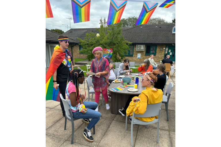 Forest Lodge celebrating pride with rainbow decorations