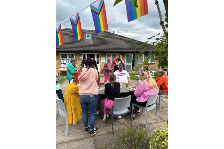 Forest Lodge celebrating pride with rainbow decorations