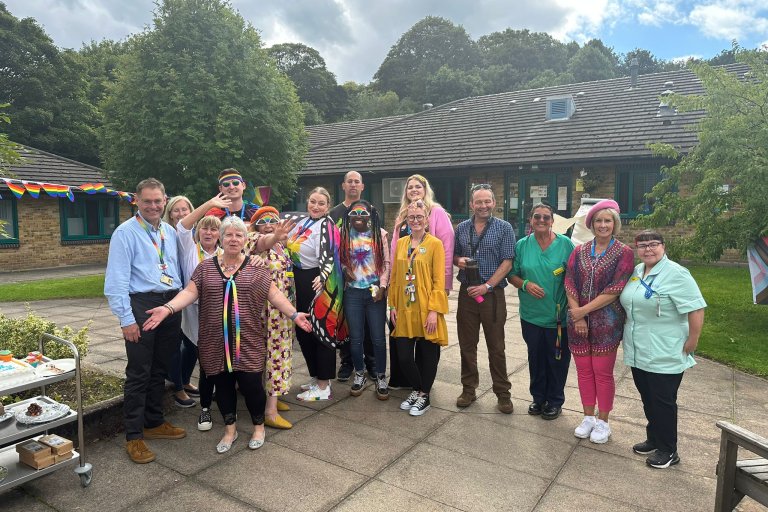 Forest Lodge celebrating pride with rainbow decorations