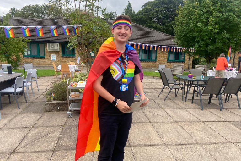 Forest Lodge celebrating pride with rainbow decorations