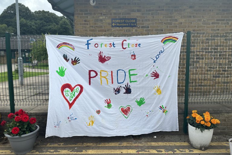 Forest Lodge celebrating pride with rainbow decorations