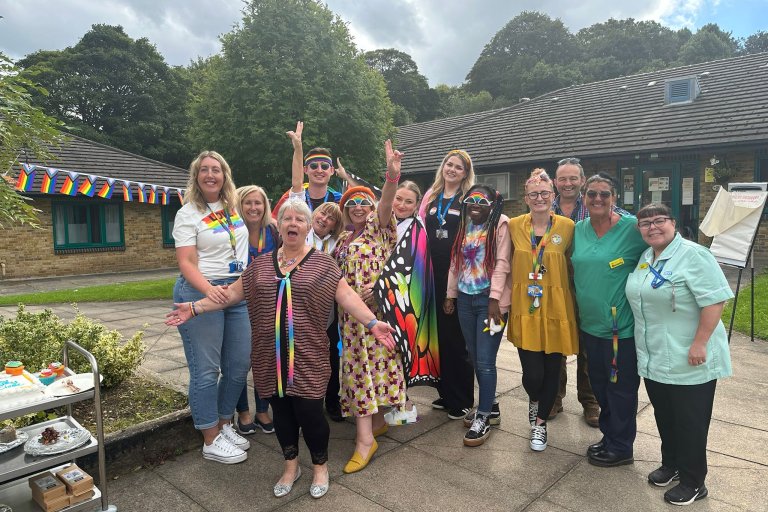 Forest Lodge celebrating pride with rainbow decorations