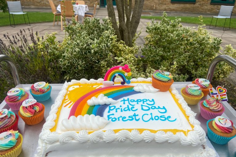 Forest Lodge celebrating pride with rainbow decorations