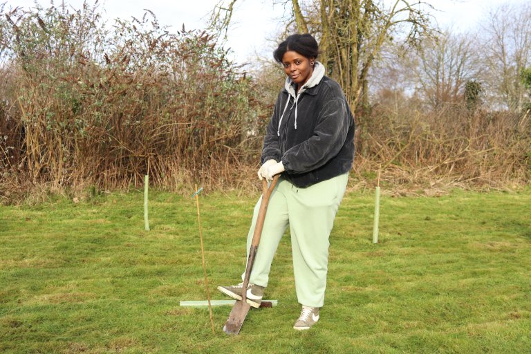 People planting trees