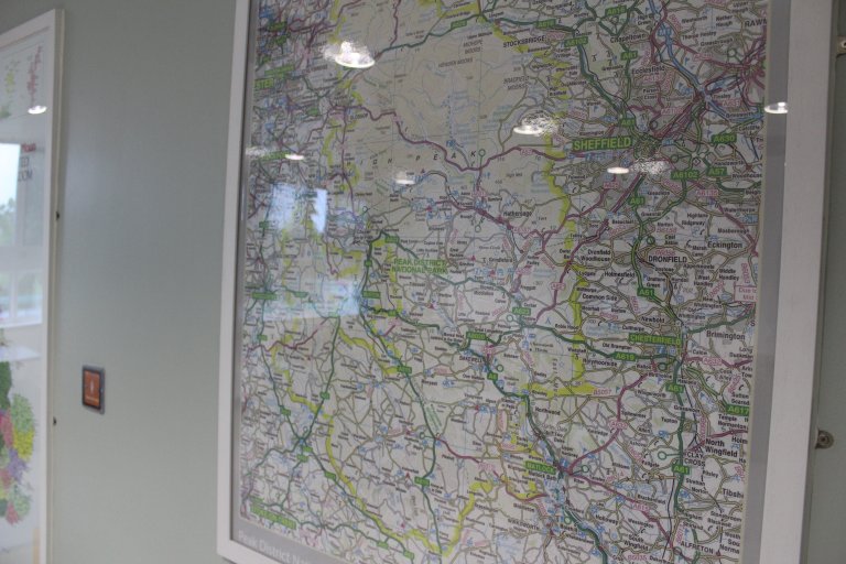 Map of Sheffield and peak district