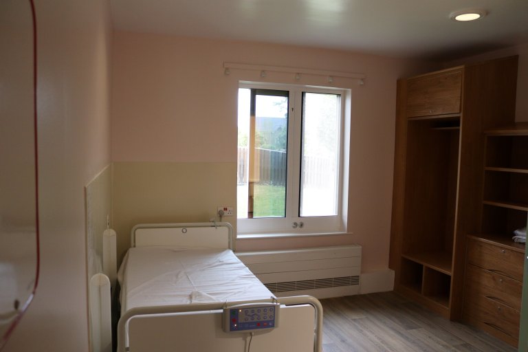 A medical but homely bedroom